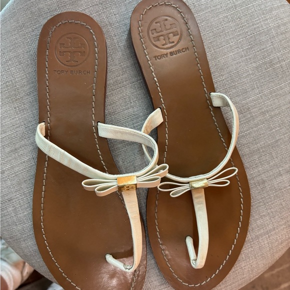 Tory Burch Women's Tan and Gold Sandals - Picture 1 of 3